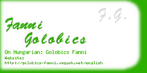 fanni golobics business card